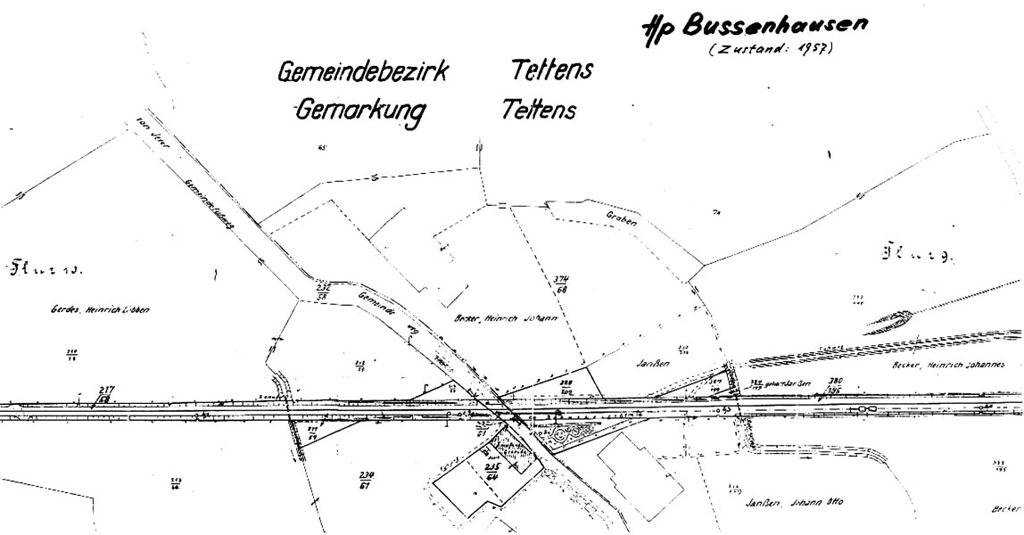 Gleisplan Bussenhausen 1957